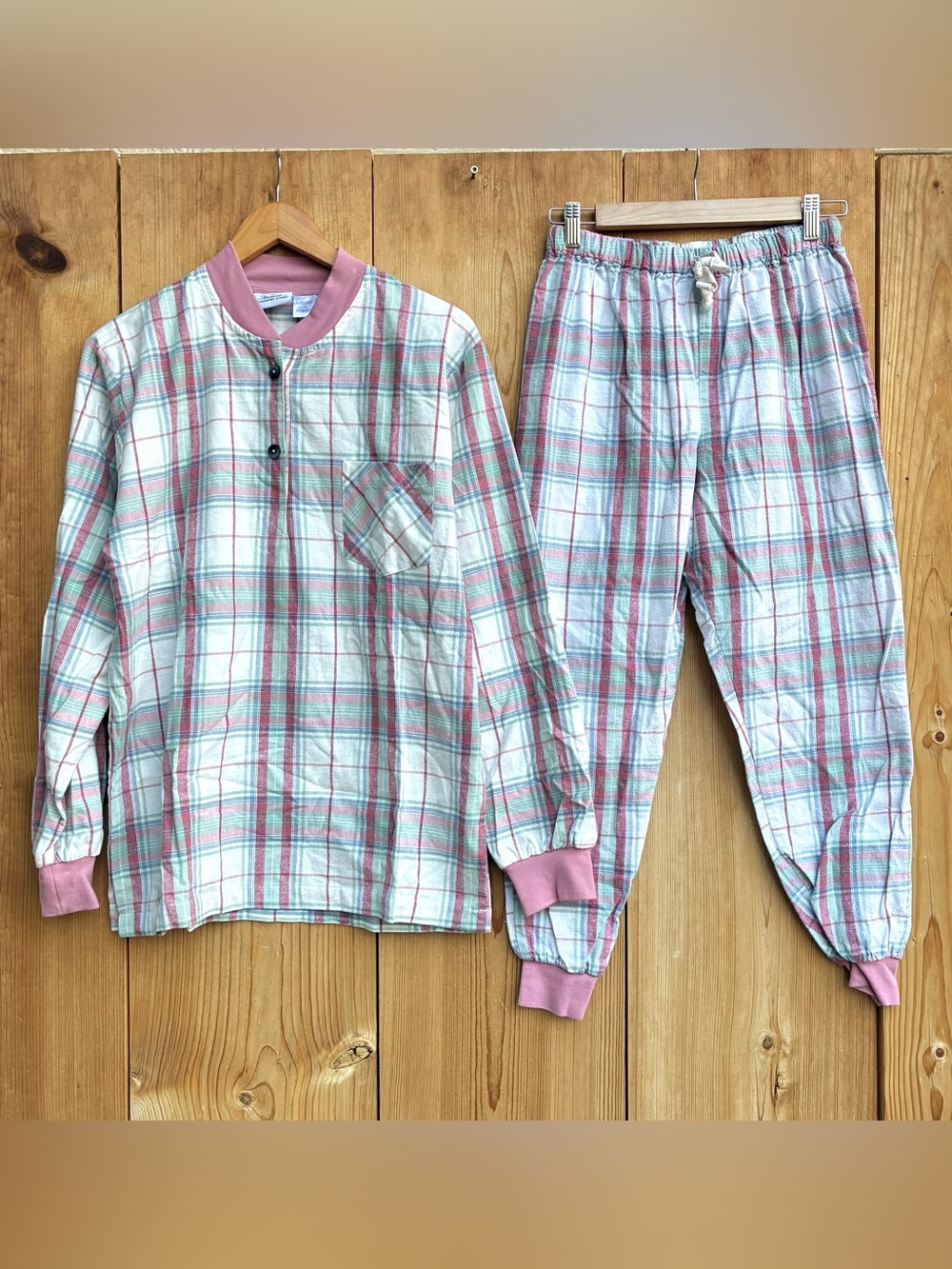 Vermont Country Store Plaid Flannel Pajama Set Sz Small